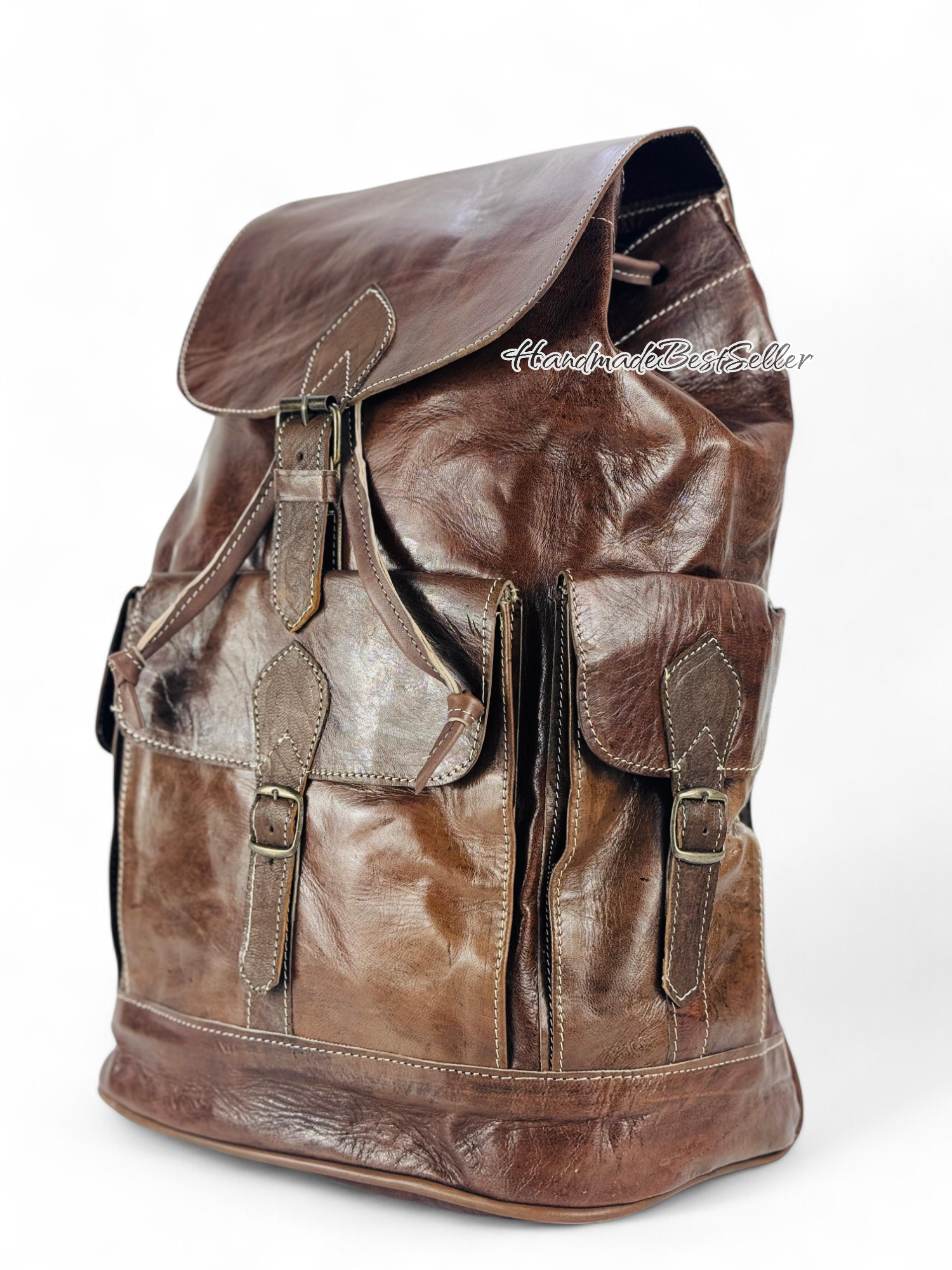 HandmadeBestSeller – wholesale Backpack – Unisex – Handmade Leather Backpack – Multi-Pocket Travel Bag23