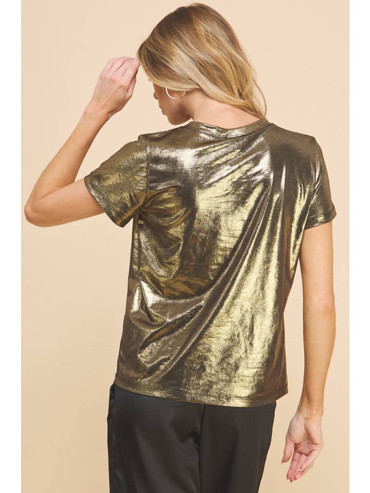 IST1197MT Metallic Basic T-shirt Gold for wholesale on Faire