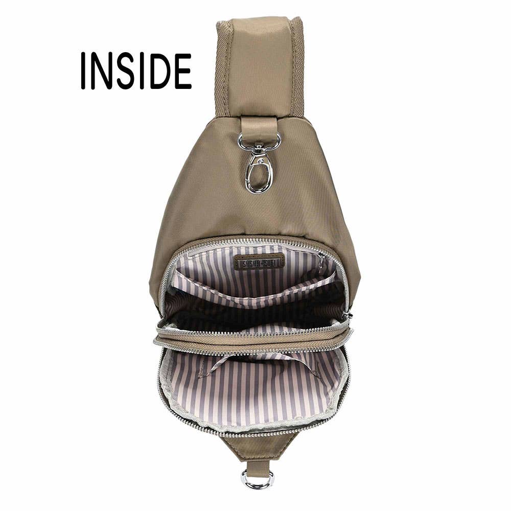 Sensibling Corp. - Wholesale Crossbody Bag - Women's - Adjustable Strap and Zipper Pockets Sleek Sling Backpack4