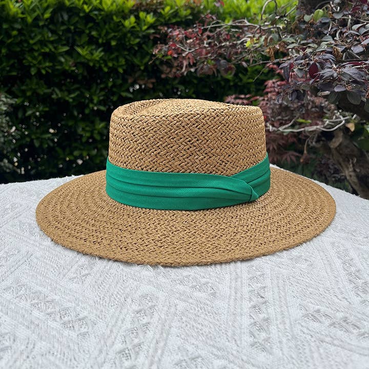 ACCITY - Wholesale Straw Hat - Women's - BEACH VACATION SUN FEDORA STRAW HATS FOR WOMEN_CWAH11512