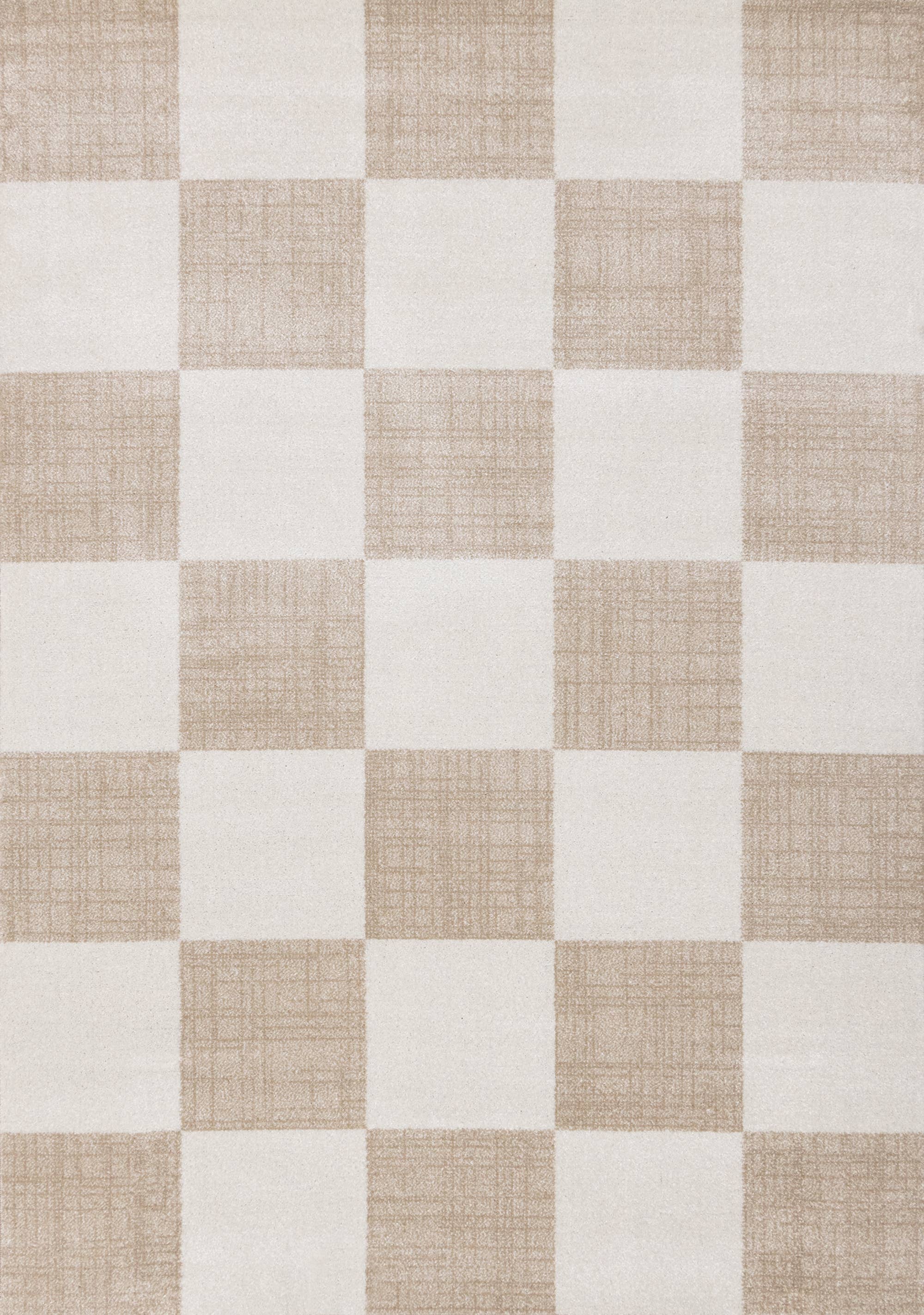 Century Cream Beige Checkerboard Pet-Friendly Area Rug for wholesale on Faire1
