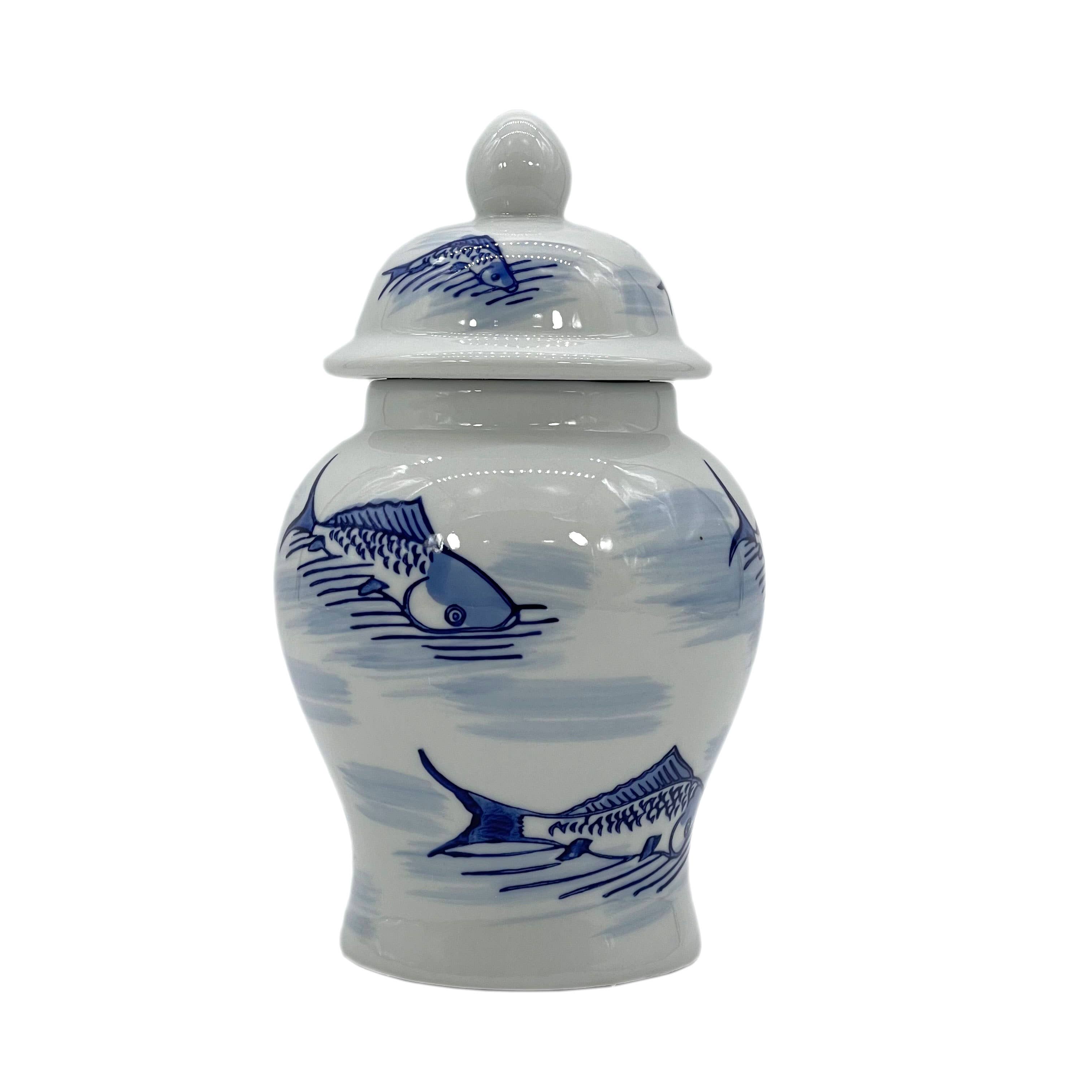 Galt International Company – wholesale Decorative jar – Small Chinoiserie Ceramic Decorative Tea & Ginger Jar 8"56
