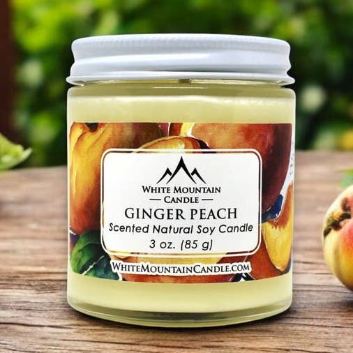 Velas Artesanales de Soja con Jengibre y Melocotón para venta al por mayor de White Mountain Candle