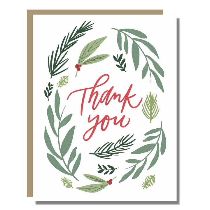 Winter Thank You - Christmas Thank You wenskaart voor wholesale door Prairie Letter Shop