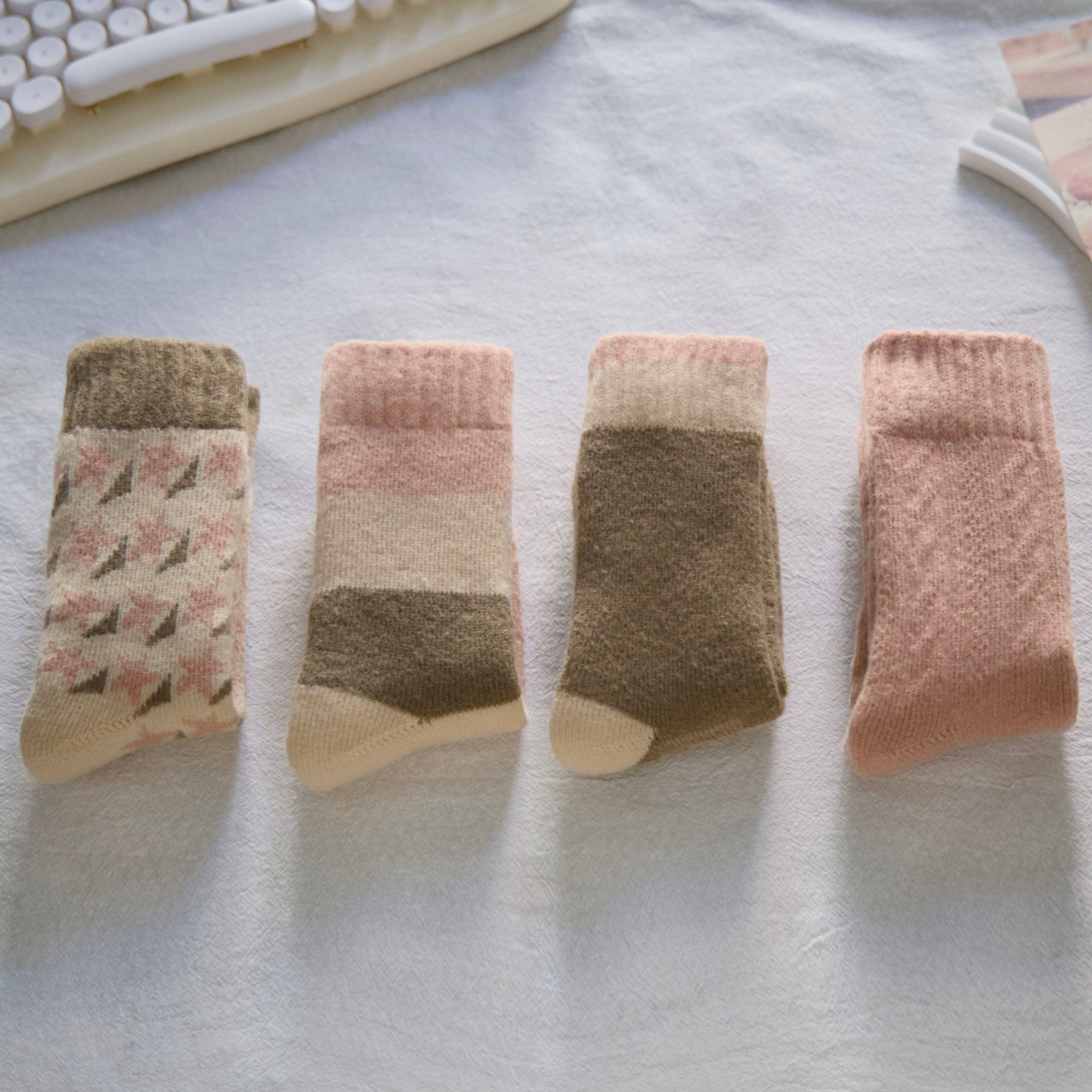 Happy Knits - Venta al por mayor Calcetines - Mujer - Calcetines gruesos de lana para mujer - Calidez acogedora en rosa5