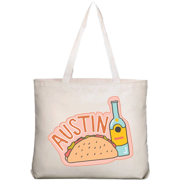 ATX Tacos + Topo Shoulder Tote for wholesale by Make A Scene
