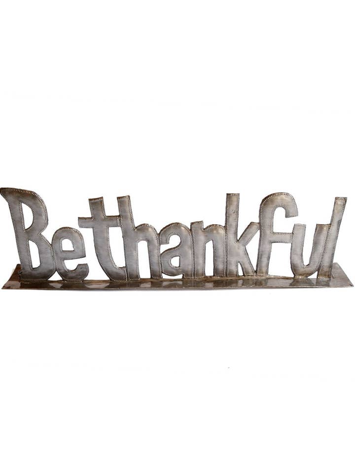 Be Thankful Standing Metal Art for wholesale by Vi Bella