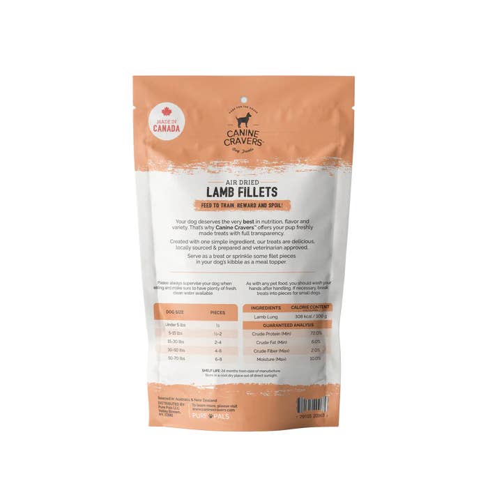 Rawry Pets - Wholesale Pet treats – Dog - Premium Lamb Fillet Dog Treats 5.3 oz Bag1