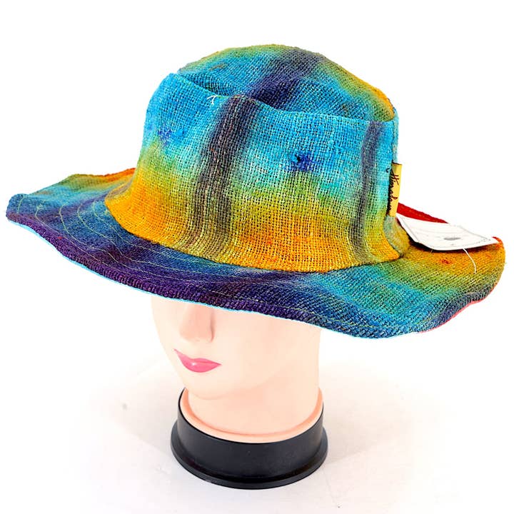 Himalaya Handmade - Wholesale Bucket Hat - Women's - 100% Hemp Handmade Hippie Tie Dye Bohemian Hat16