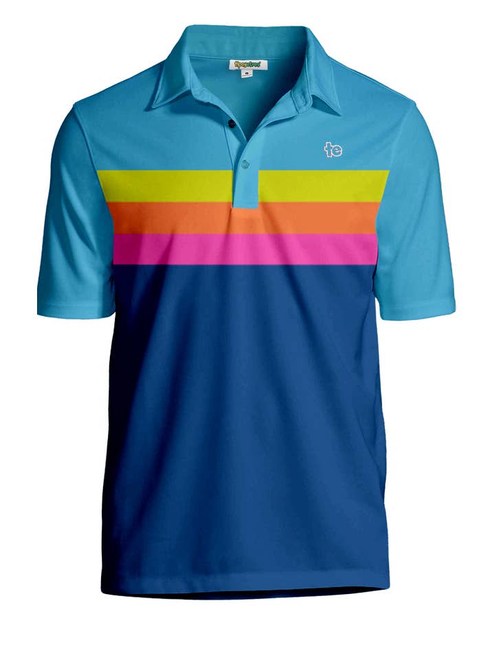 Super Swing Golf Poloshirt - Herre Golfbeklædning med Dristige Striber for engroshandel hos Tipsy Elves