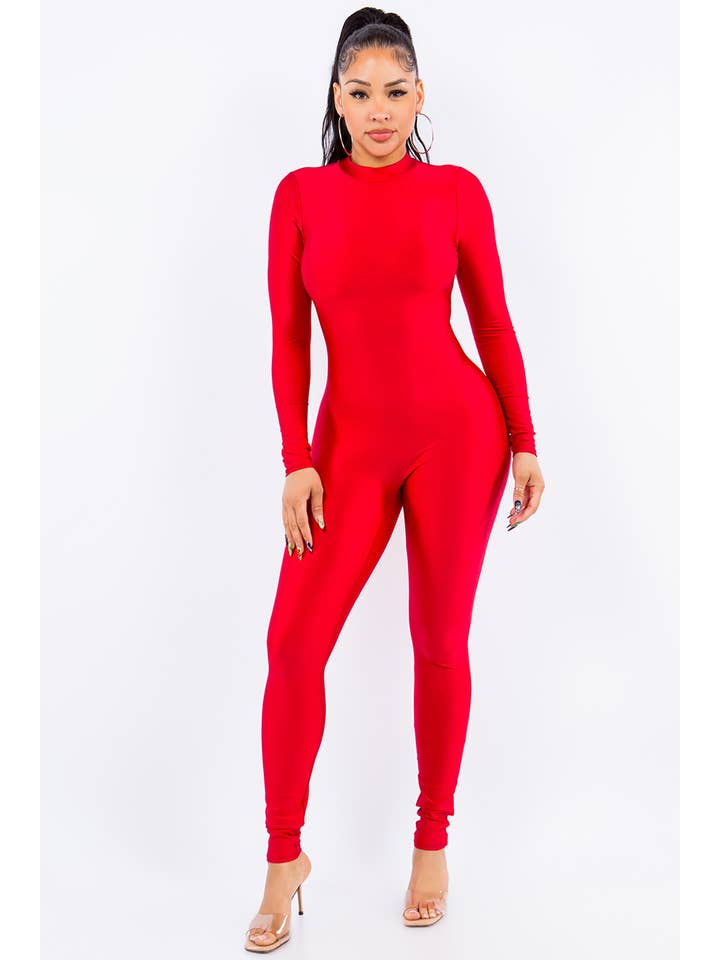 Uptown Apparel – Großhandel Jumpsuit – Damen – J7095 Jumpsuit aus Nylon mit Stehkragen