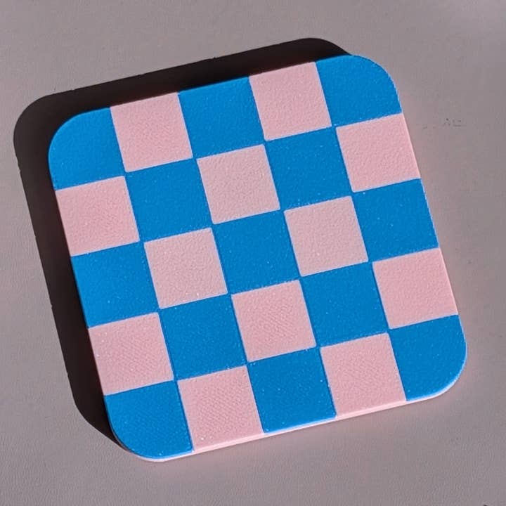 Sottobicchiere a scacchi (Rosa e Blu) per la vendita all'ingrosso da parte di Petty Party