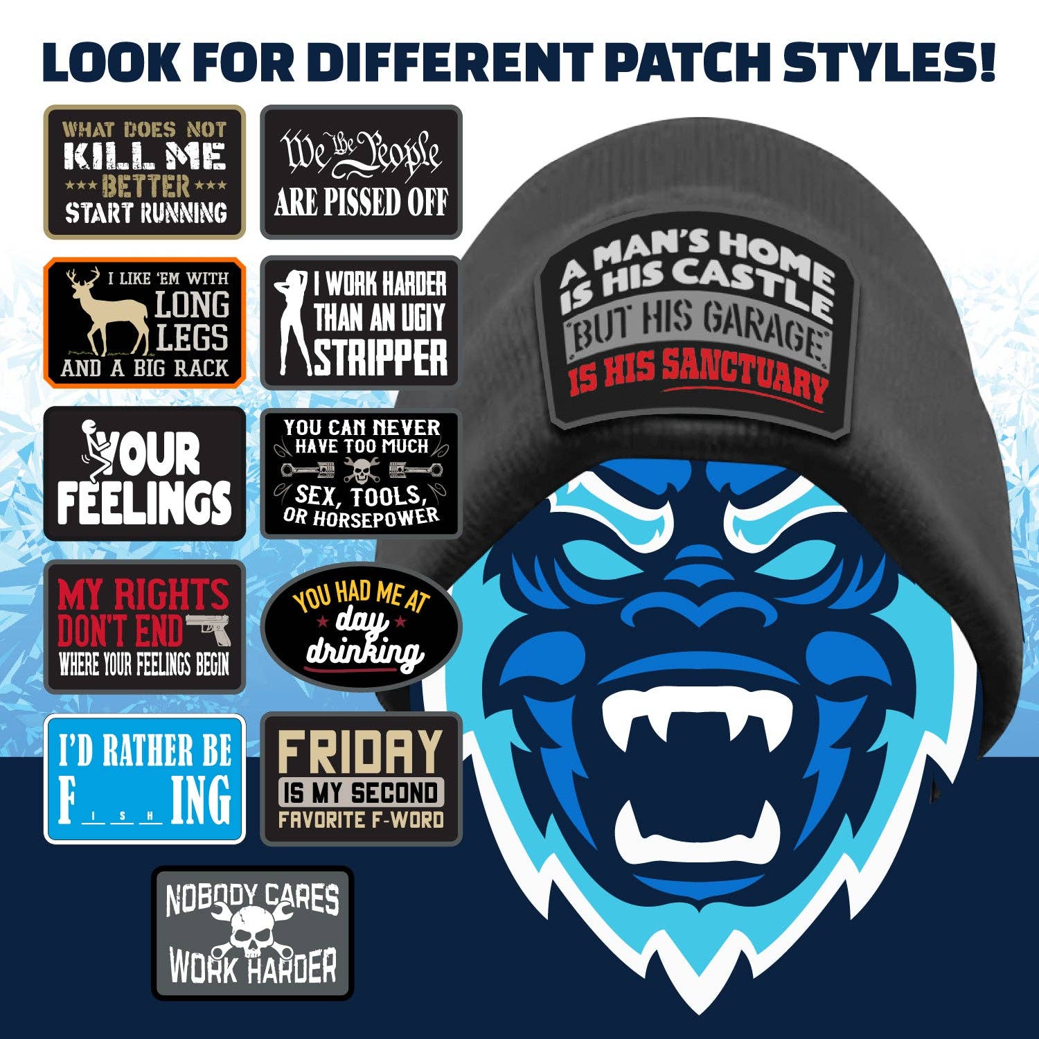 Novelty Brands - Wholesale Retailer Display - Accessories - Polar Gear Winter Knit Hat with Patch Assortment- 12/Display2