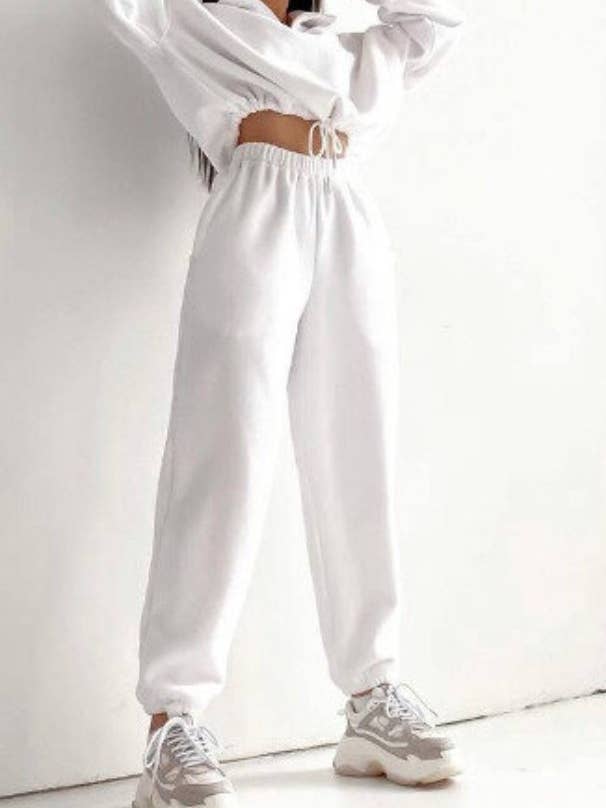 Rosa Clothing - Wholesale Lounge Set - Women's - Polar Fleece half zip cropped pullover set