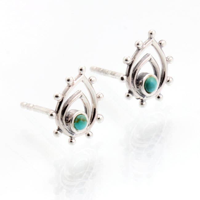 Orecchino in Argento e Turchese per la vendita all'ingrosso da parte di El Expreso de Oriente