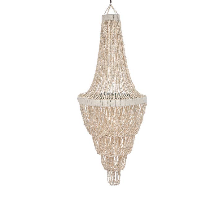 The Ocean Tower Shell Chandelier - Natural - L for wholesale by Bazar Bizar Living