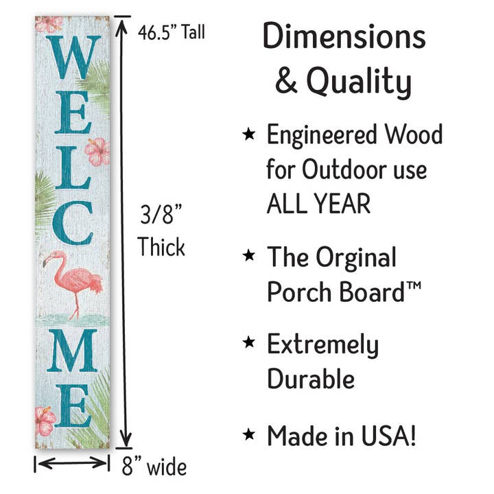 ST Creations - Wholesale Sign - Welcome Flamingo - Porch Boardâ„¢ PB2