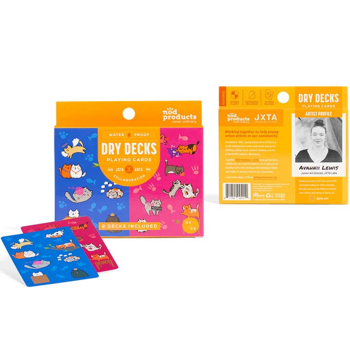 NOD Products - Wholesale Playing Cards - Waterproof Playing Cards - 2 deck set (Cat Design)