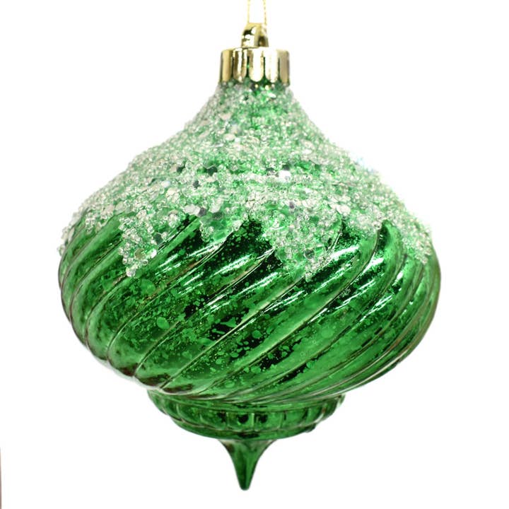 David Christopher's Collection - Wholesale Ornament - 5” Onion Shape Classic Ornament - Emerald