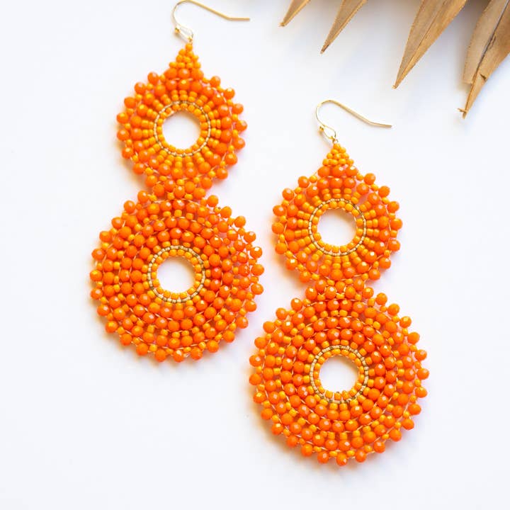 Bali Queen - Wholesale Dangle Earrings - Thai Crystal Double Circle Earrings7