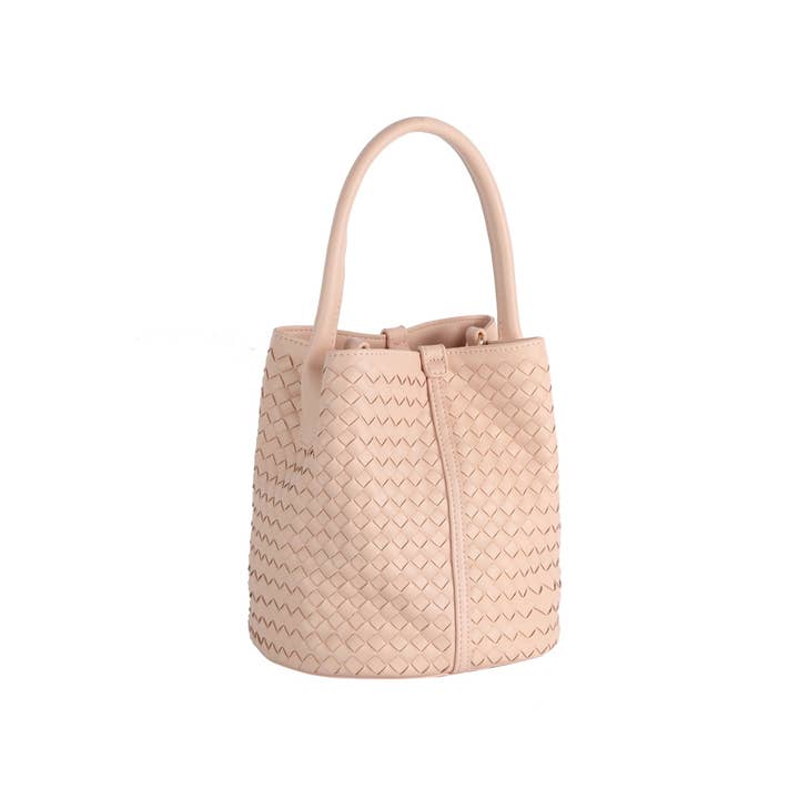 Collections by Fame Accessories - Wholesale Crossbody Bag - Women's - Faux Leather Basket Weave Bucket Bag