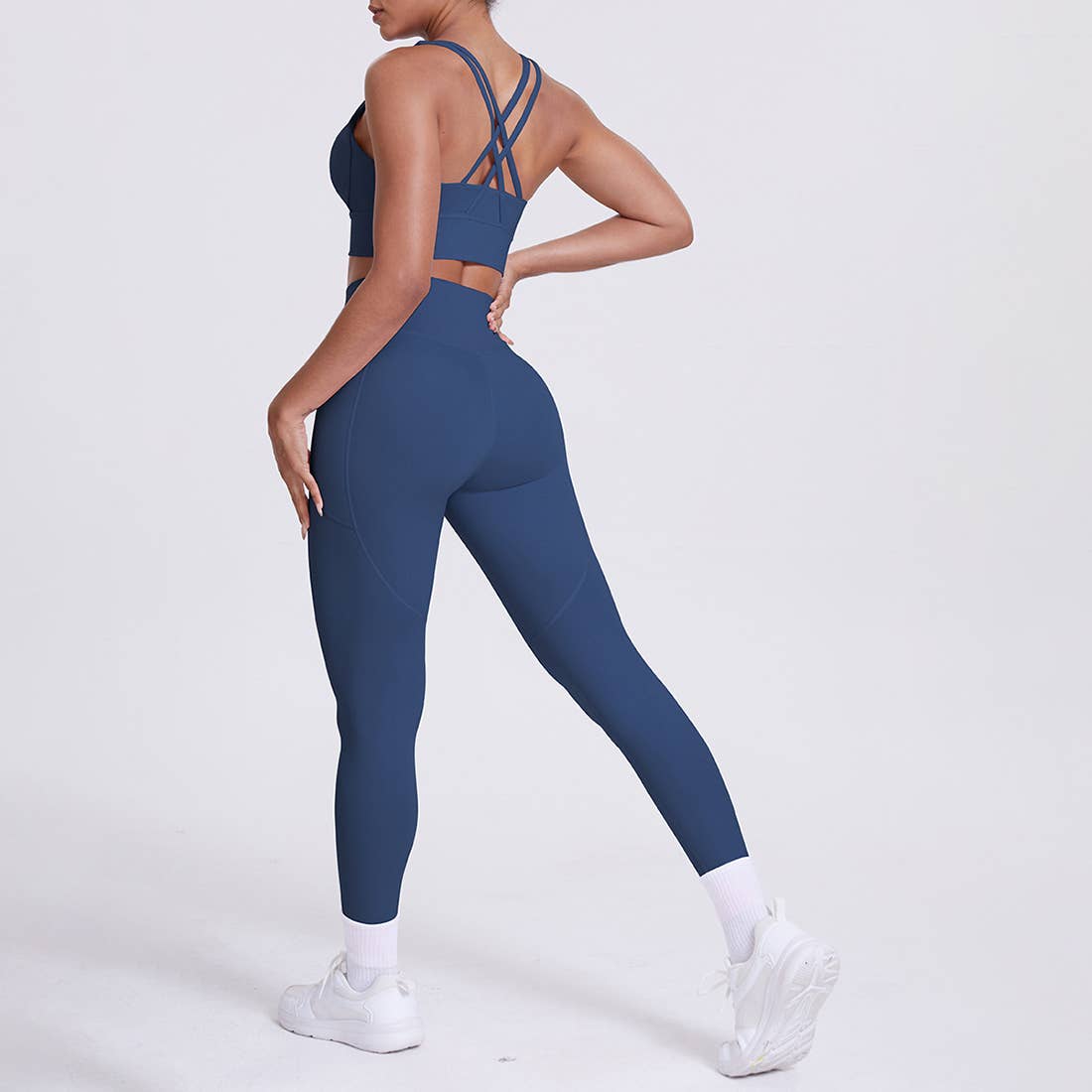 Sodalemon - Venta al por mayor Conjunto de ropa deportiva - Mujer - Conjunto de Yoga para Mujeres: Leggings de Cintura Alta con Bolsillo + Sujetador Deportivo13