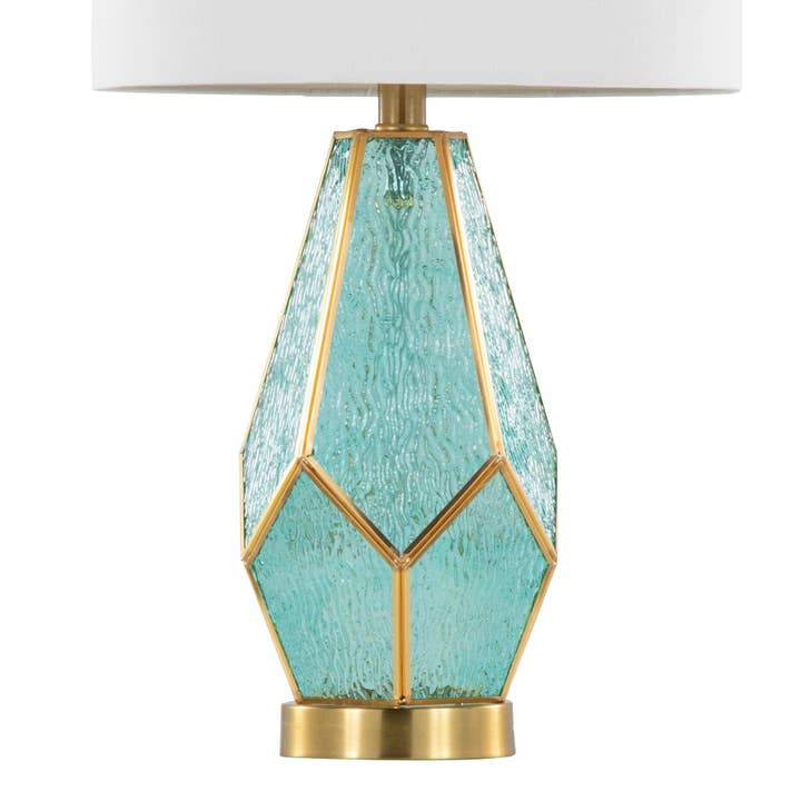 LumiSource and Grandview Gallery - Wholesale Accent/Desk Lamp - Geo Rain Glass 25" Table Lamp - Set of 2 in Gold Metal12