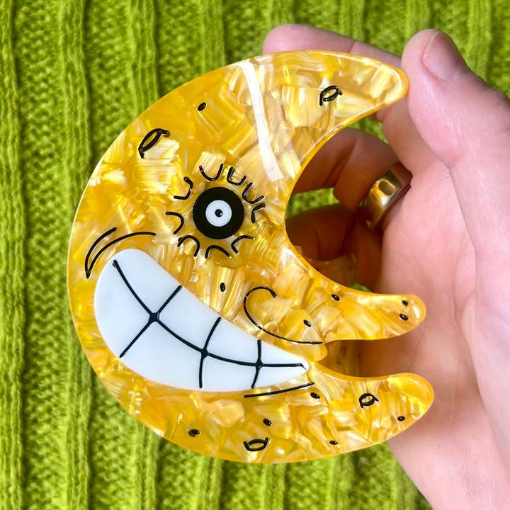 Smiling Moon Claw Clip for wholesale by Boogie Bee