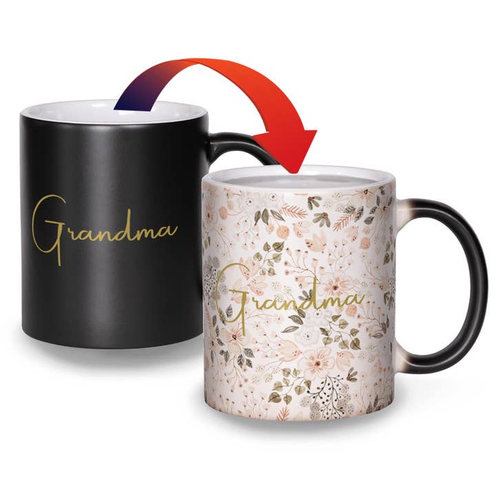 Floral Grandma Color Changing Magic Mug - Heat Activated for wholesale by Mug Experience
