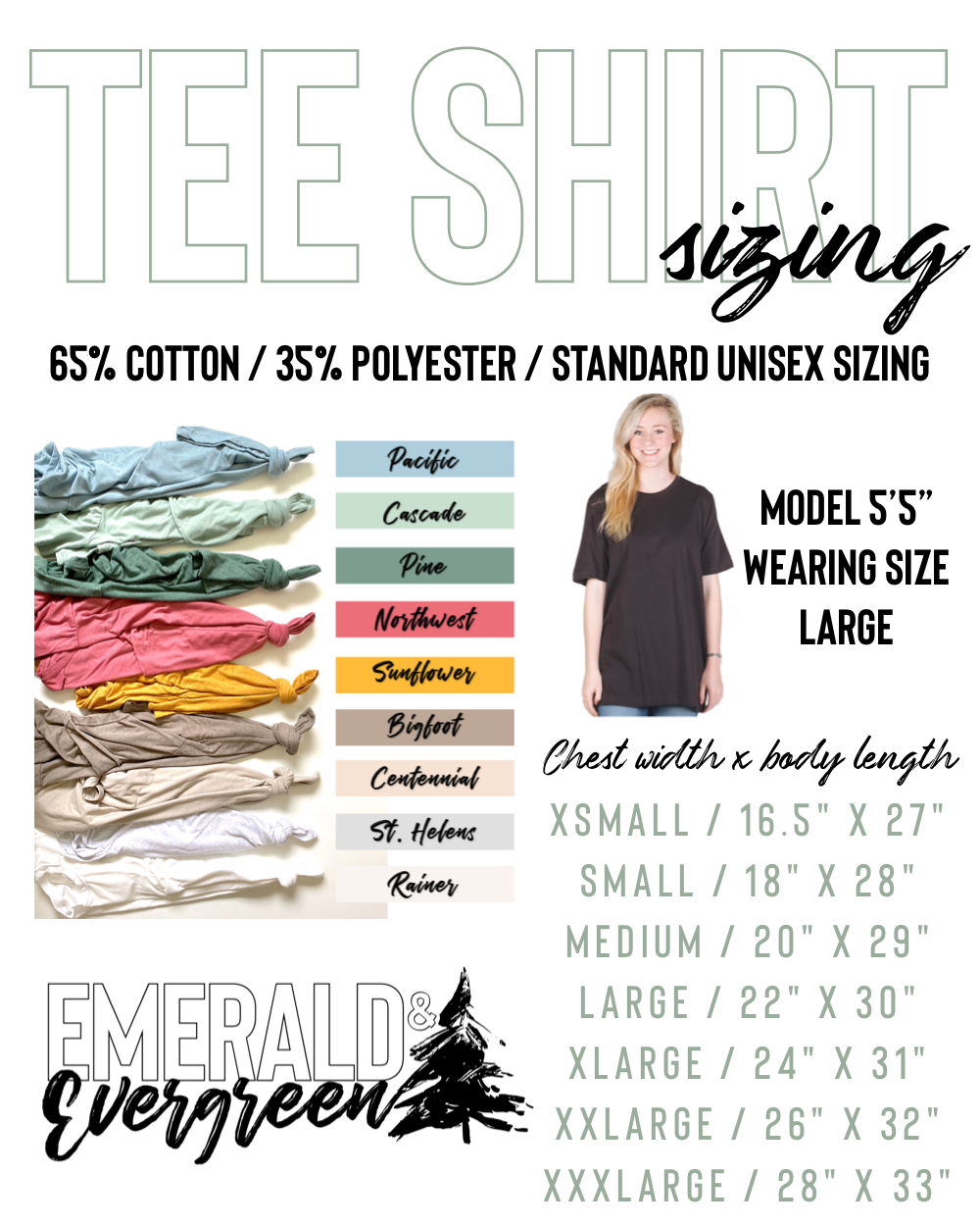 Emerald and Evergreen - Wholesale Screen Printed T-Shirt - Unisex - Orcas3