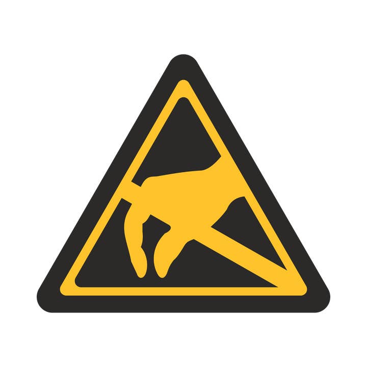 Electrostatically endangered components for wholesale by Blitzpfeil24 by Jahn Industrieschilder/Etiketten GmbH