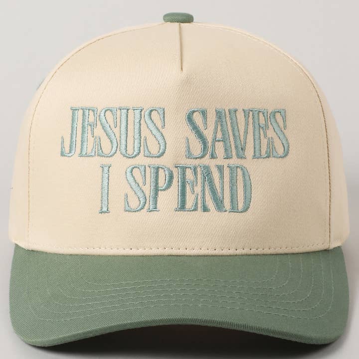 Fashion City - Wholesale Trucker Hat - Unisex - JESUS SAVES I SPEND Embroidery Trucker Hat