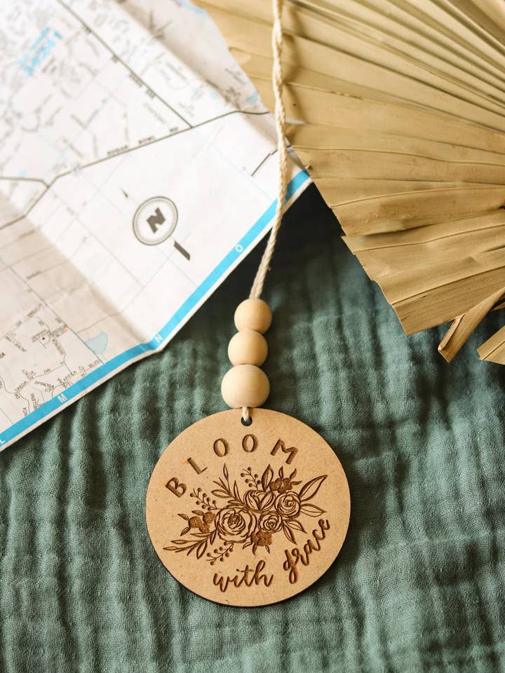 'Bloom With Grace' Car Charm for wholesale by Written by Maria