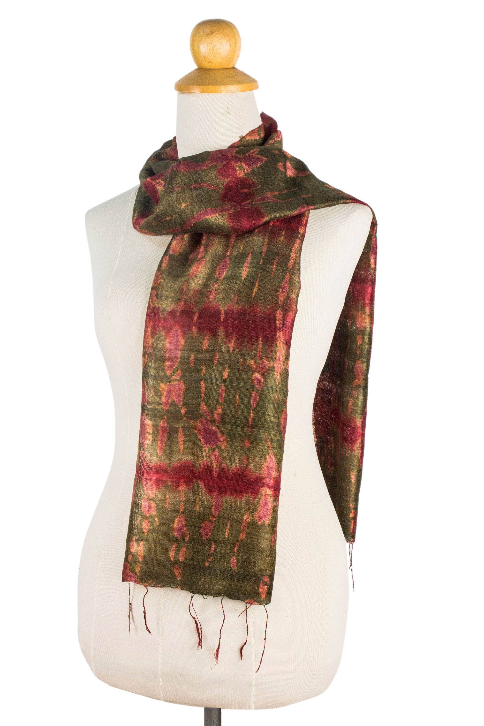 NOVICA - Wholesale Scarf - Women's - Siam Adventure Hand-spun Silk Tie Dye Scarf2