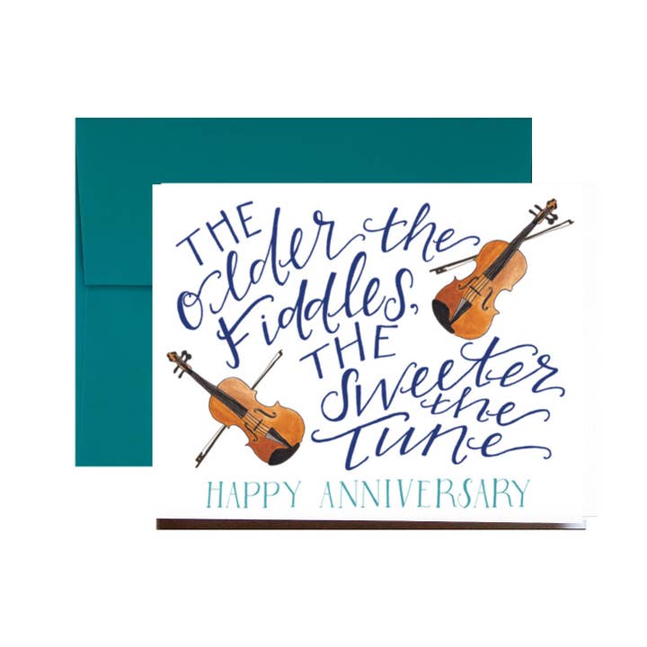 Anniversary Fiddles Card for wholesale by Stately Made