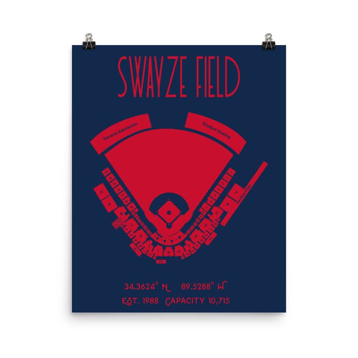 Stadium Prints by BTB - Wholesale Art Print - Ole Miss Baseball Swayze Field Print