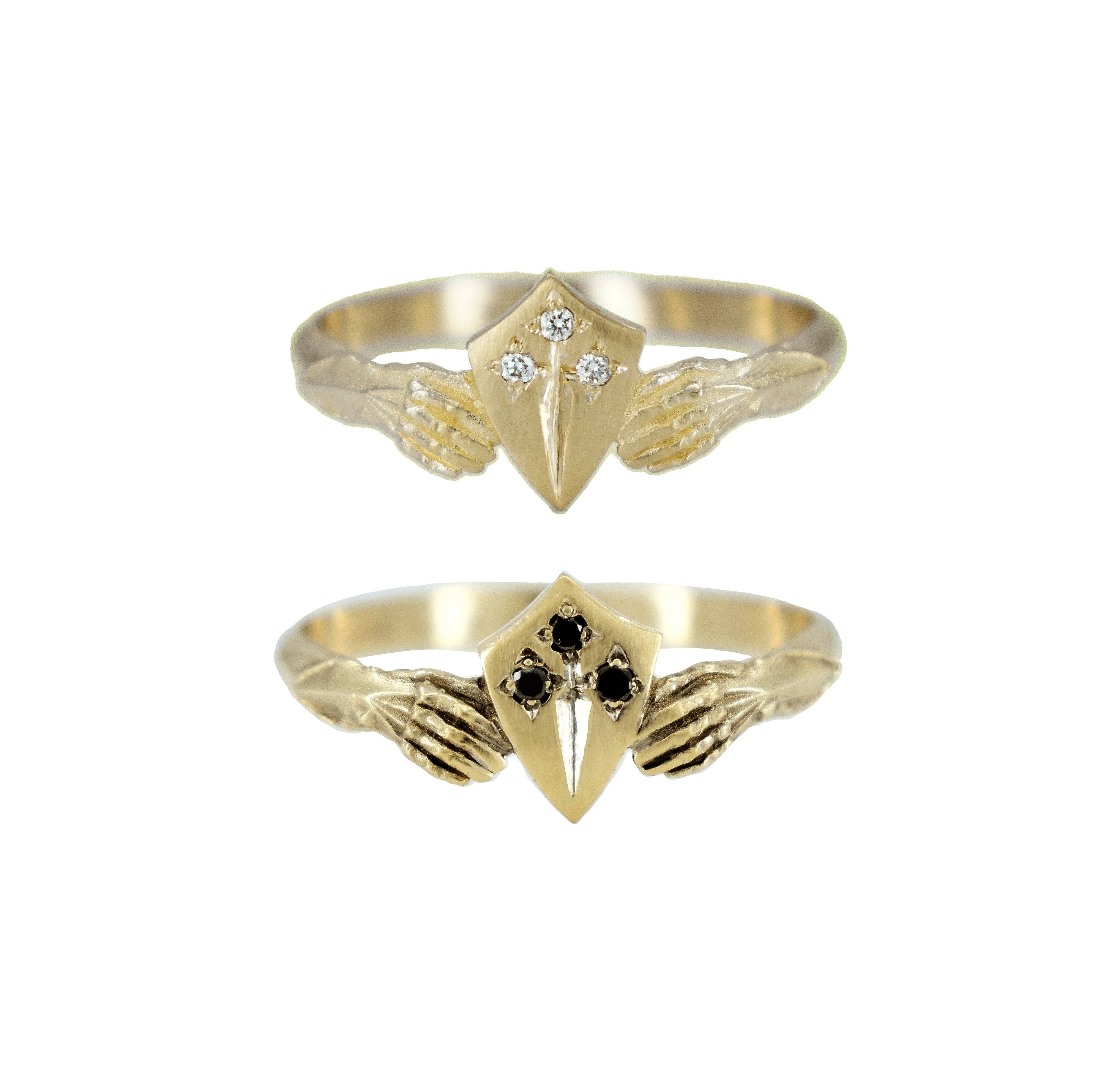 Morgaine Faye - Wholesale Signet Ring - Pavé Dagger Stronghold Signet2