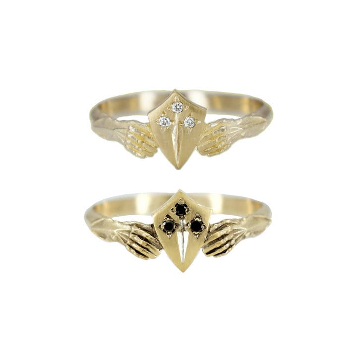 Morgaine Faye - Wholesale Signet Ring - Pavé Dagger Stronghold Signet2