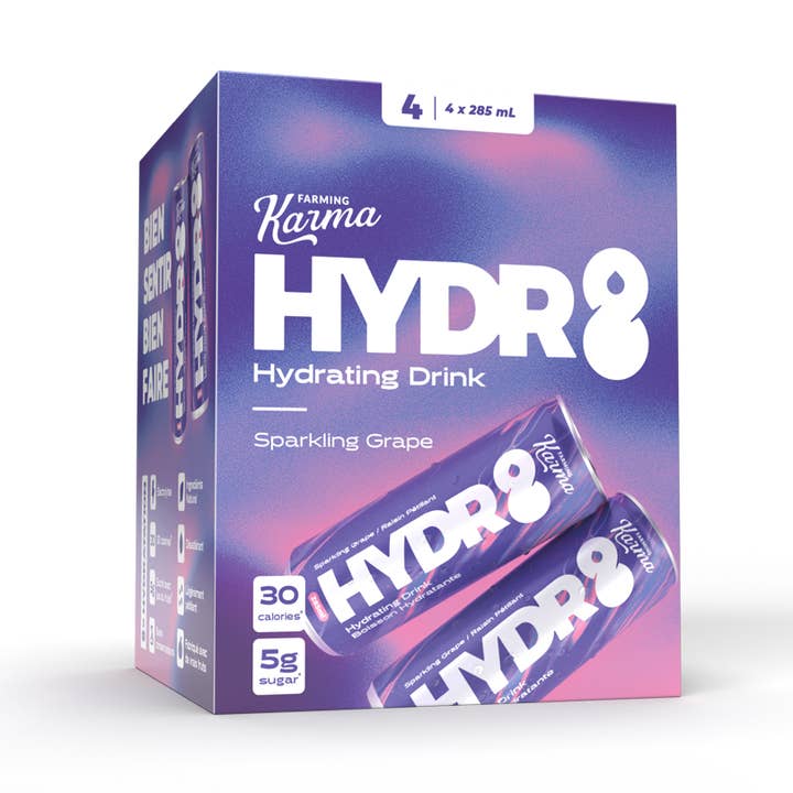 Grape - Hydr8 (4 pack) for wholesale by Farming Karma Fruit Co. Ltd