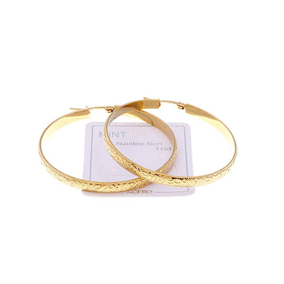 Atlas Fashion - Wholesale Hoop Earrings - 50MM Stainless Steel Design Hoops0