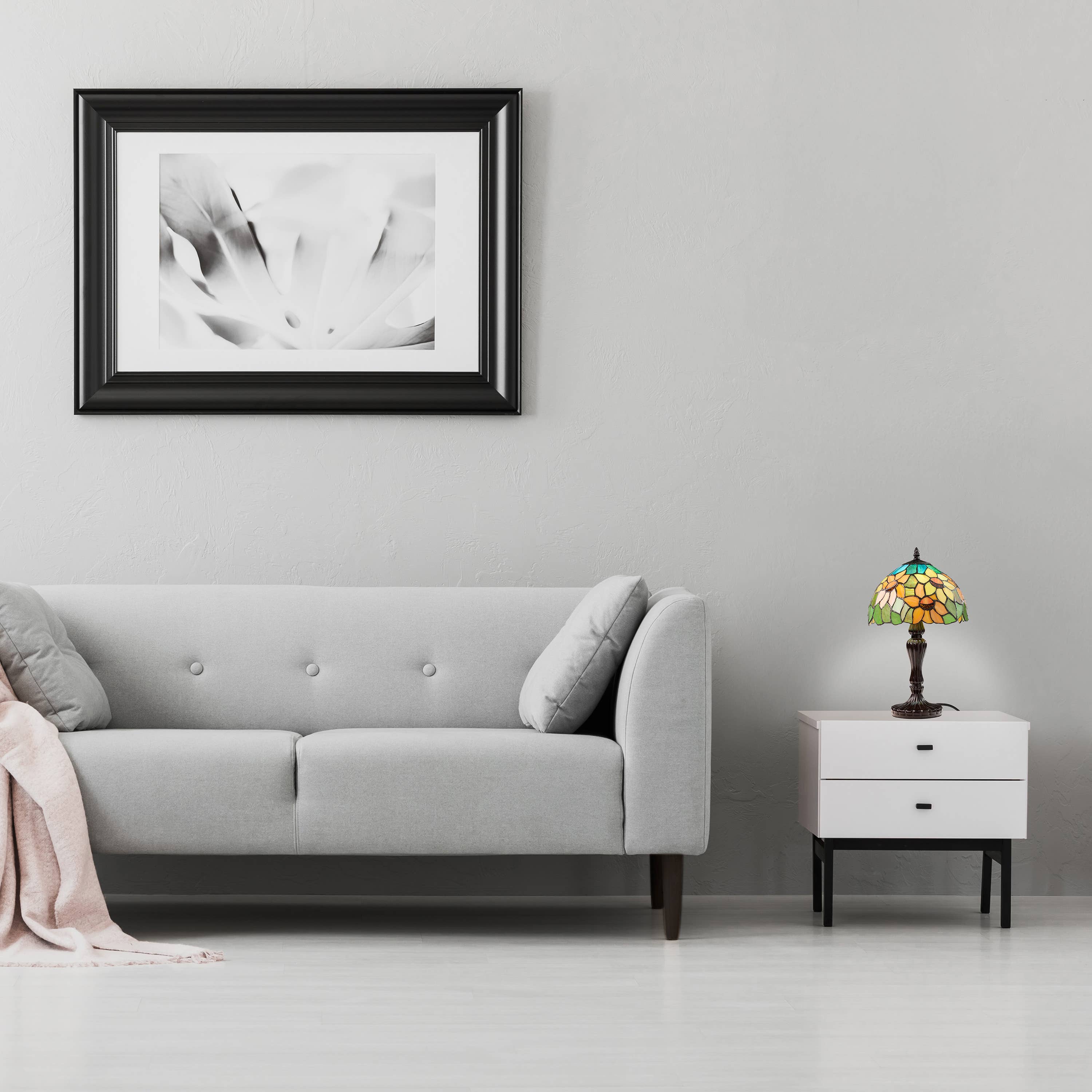 River of Goods - Wholesale Accent/Desk Lamp - 16.5"H Sunflowers Stained Glass Candlestick Table Lamp3