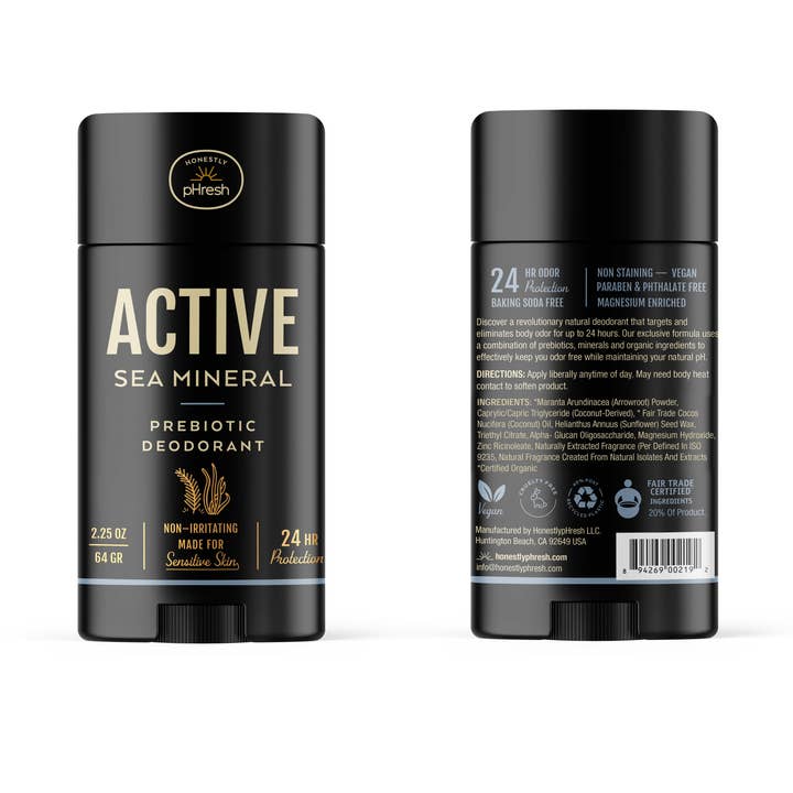 Active Sea Mineral Deodorant for wholesale by Honestly pHresh