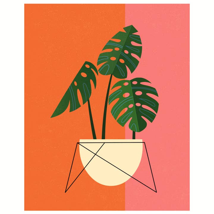 Monstera Art Print for engroshandel hos Amber Leaders Designs