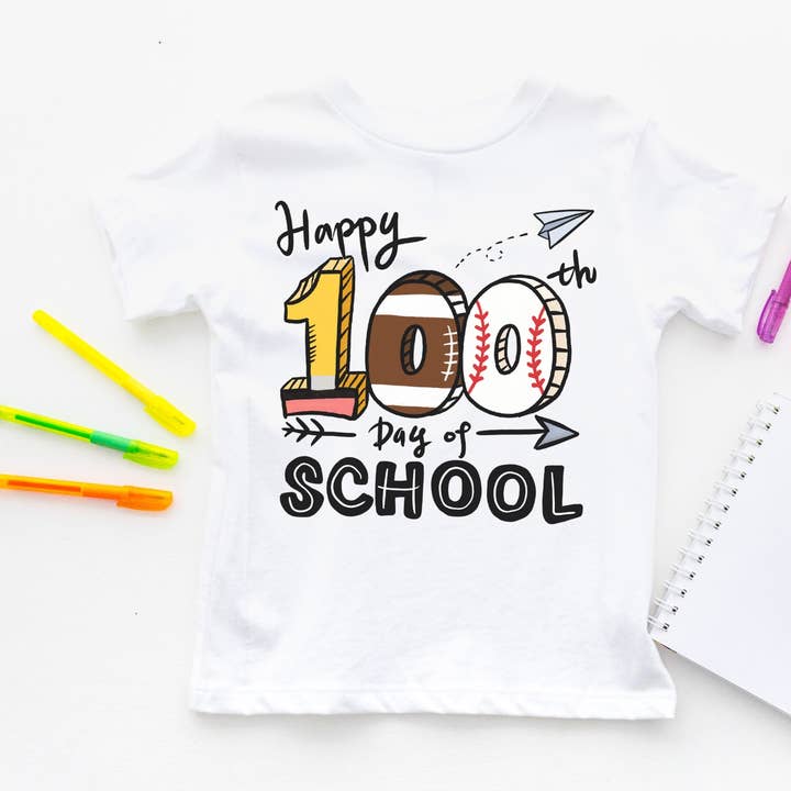 Happy 100th Day Of School à manches courtes pour enfant pour la vente par Dockery Corporation