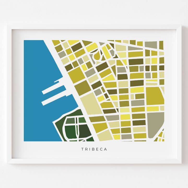 Lámina decorativa de pared Tribeca, colorida y minimalista para venta al por mayor de Faraway Places Paper