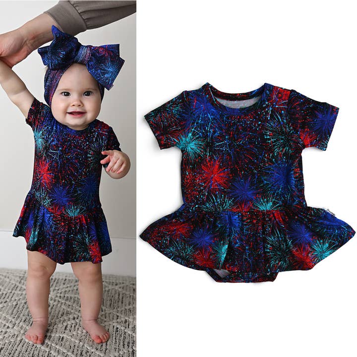 Bamboo Tank Tutu Baby Dress 4th of July USA Clothes - Avery for wholesale by Gigi and Max