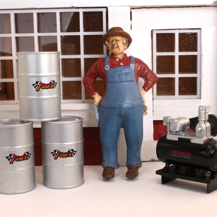 Meyer Imports - Wholesale Decorative Tabletop Object - Air Compressor & Barrel Set - 4 pieces - 1:24 Scale2