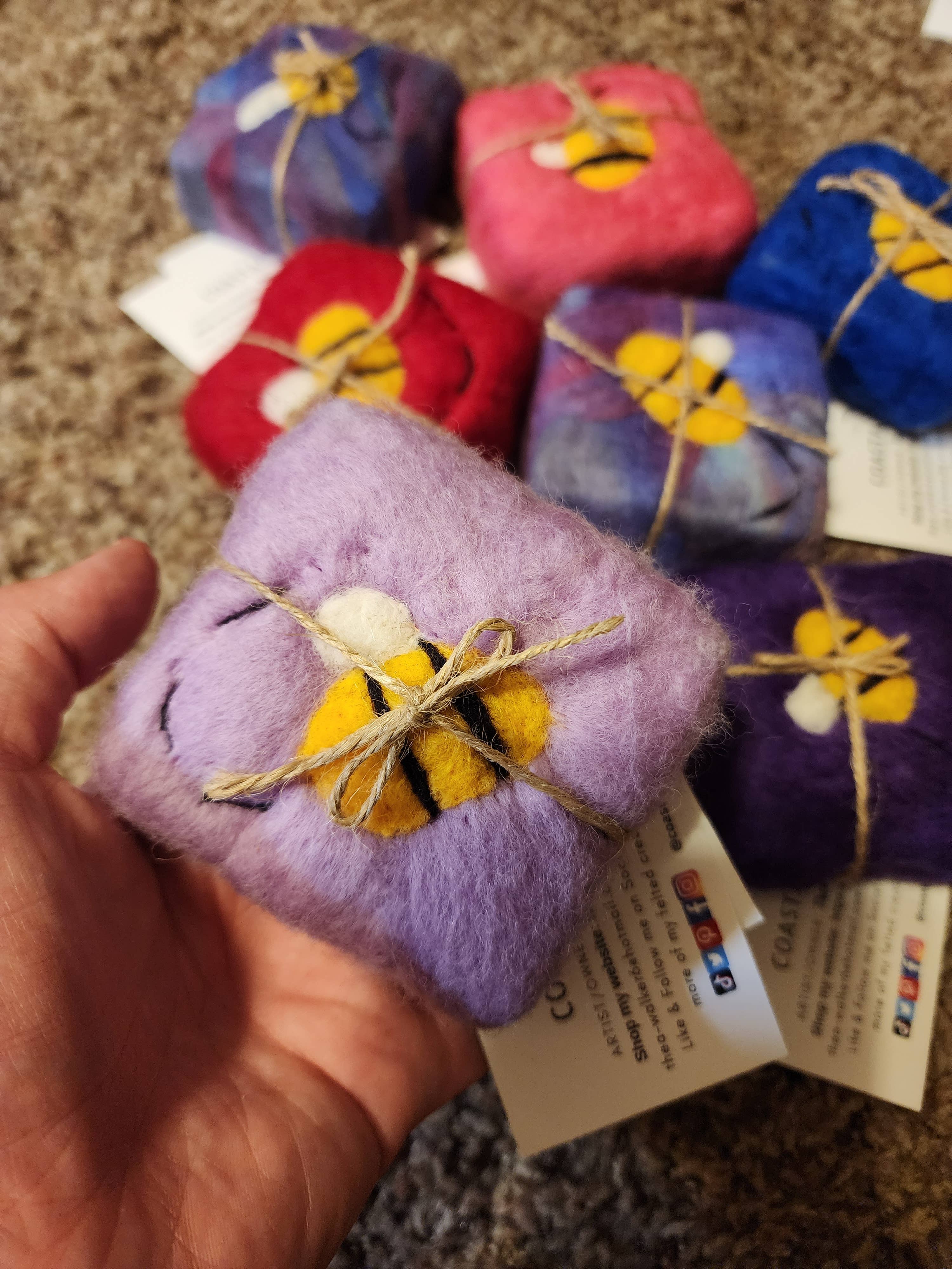 Coastal Felting - Wholesale Bar Soap - Felted Bee Soap Bar, Wool felted soap1