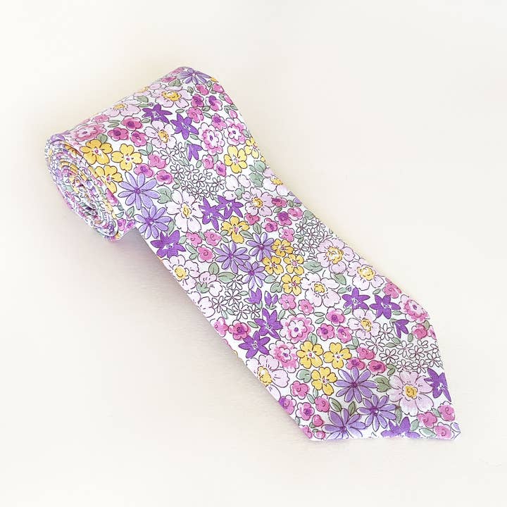 Purple Floral Neckties For Men, Ties With Purple Flowers for wholesale by ELSE