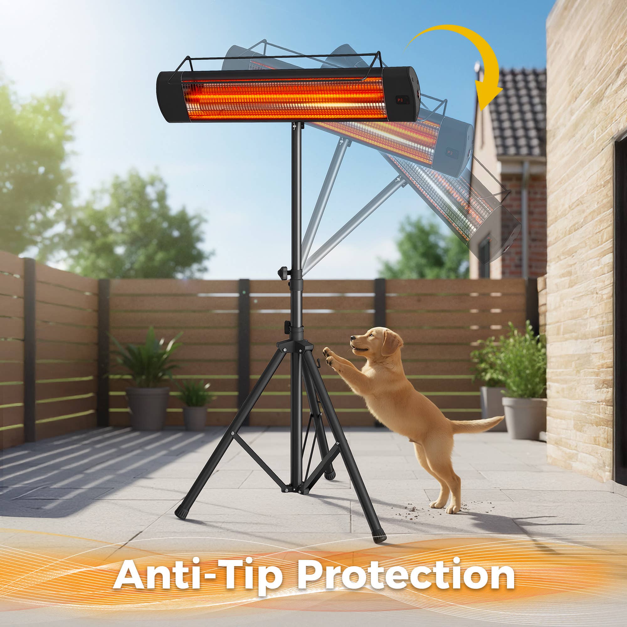 Heynemo - Wholesale Outdoor Ornament/Decor - 1500W Patio Heater with Wall, Ceiling, or Tripod Mount3